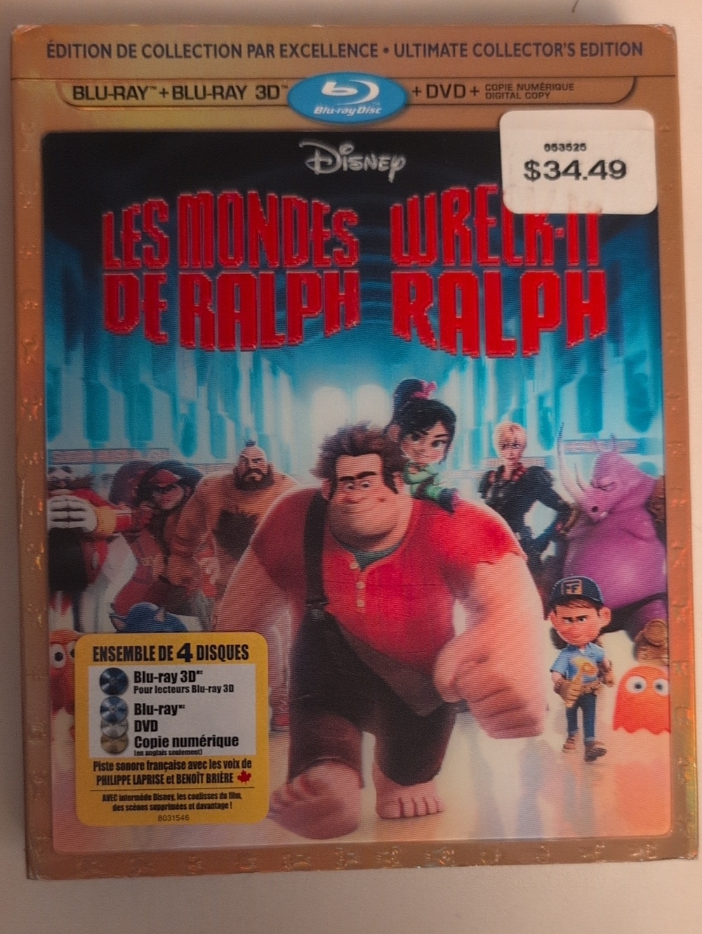 Disney Wreck-It Ralph Ultimate Collector's Edition 3D Blu-ray DVD 4-Disc Set